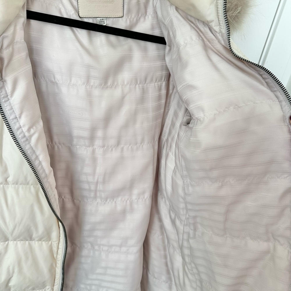 Coach Puffer Coat with Fur Trim Hood - Picture 13 of 13